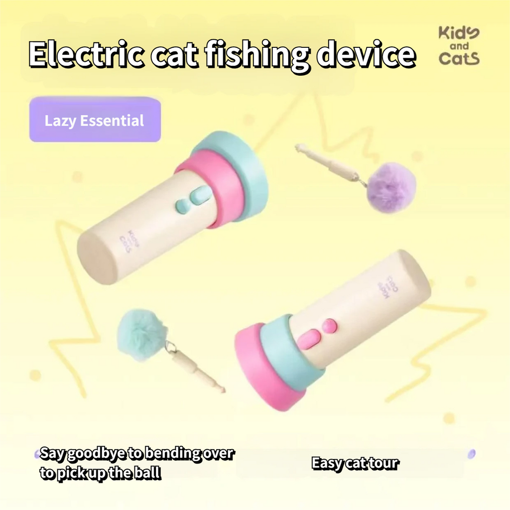 Electric Fishing Style Cat Teaser Toy(2 Replacement Balls)