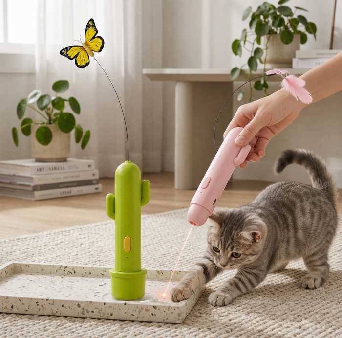 2in1 Automatic Butterfly & Laser Cat Toy