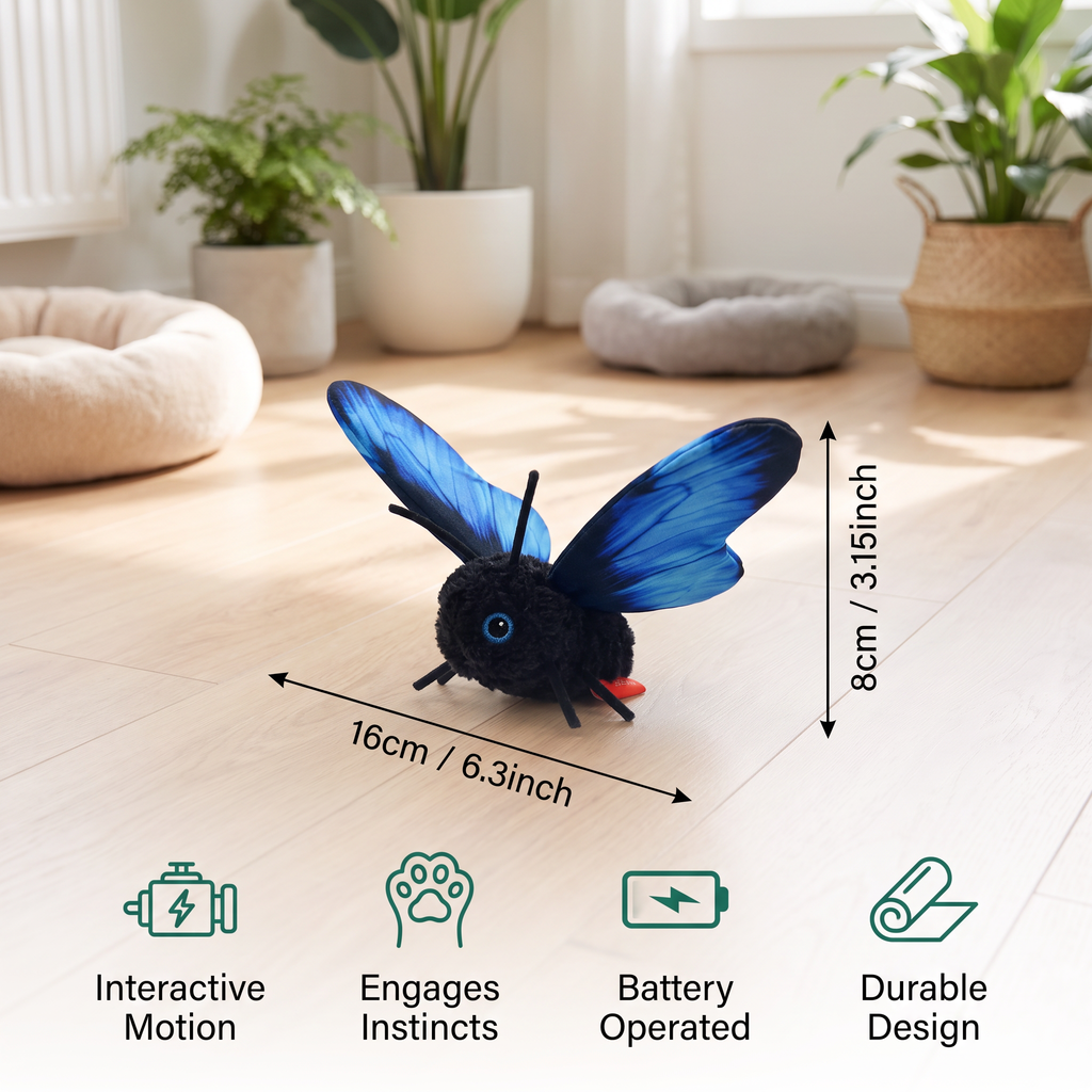 Interactive Flutter Butterfly Cat Toy – Automatic Flying Teaser