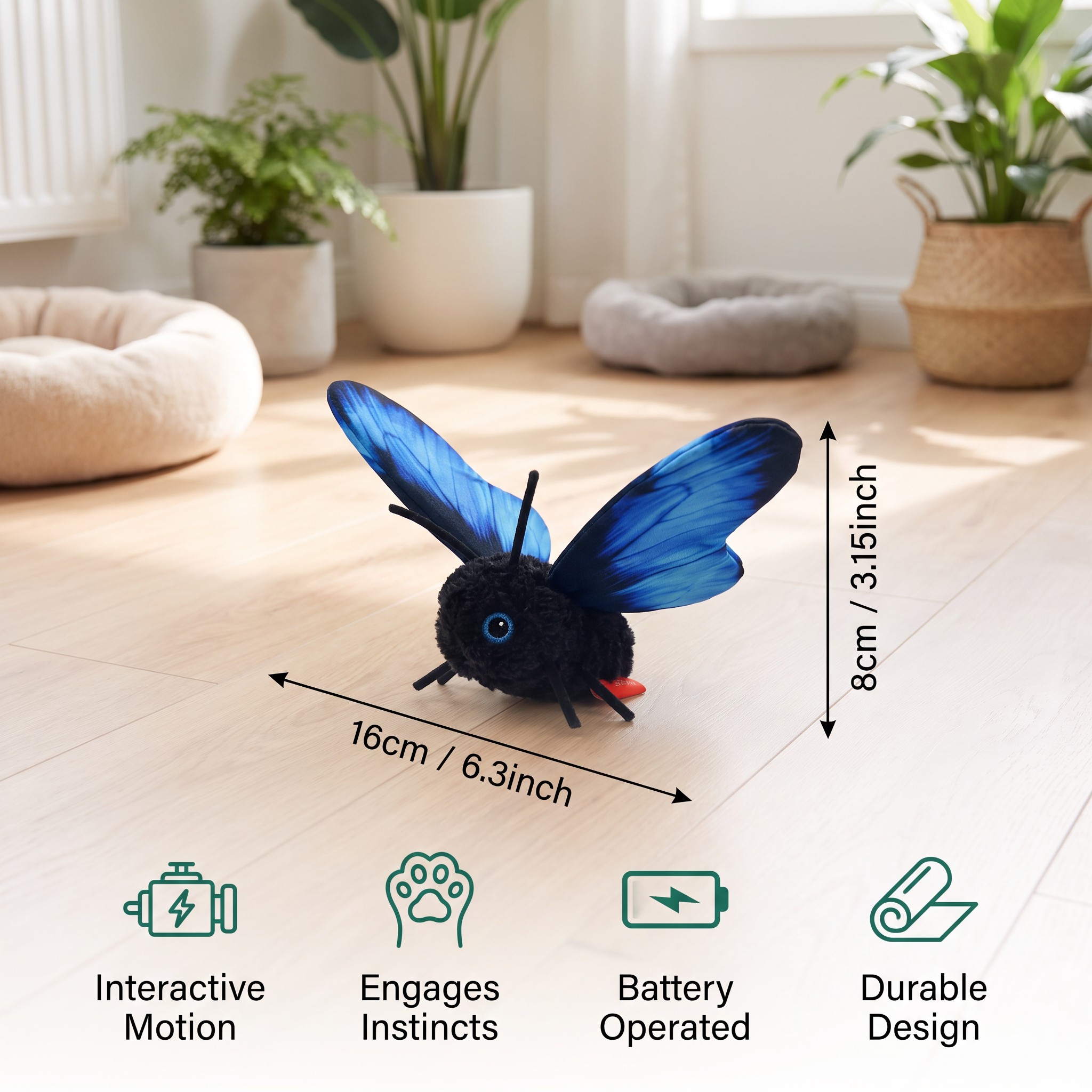 Interactive Flutter Butterfly Cat Toy – Automatic Flying Teaser