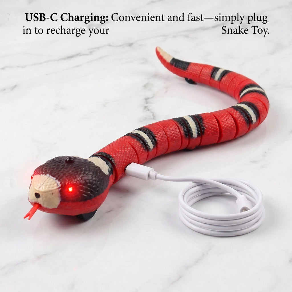 Smart Sensing Snake Toy — Interactive Obstacle Avoidance Toy for Cats