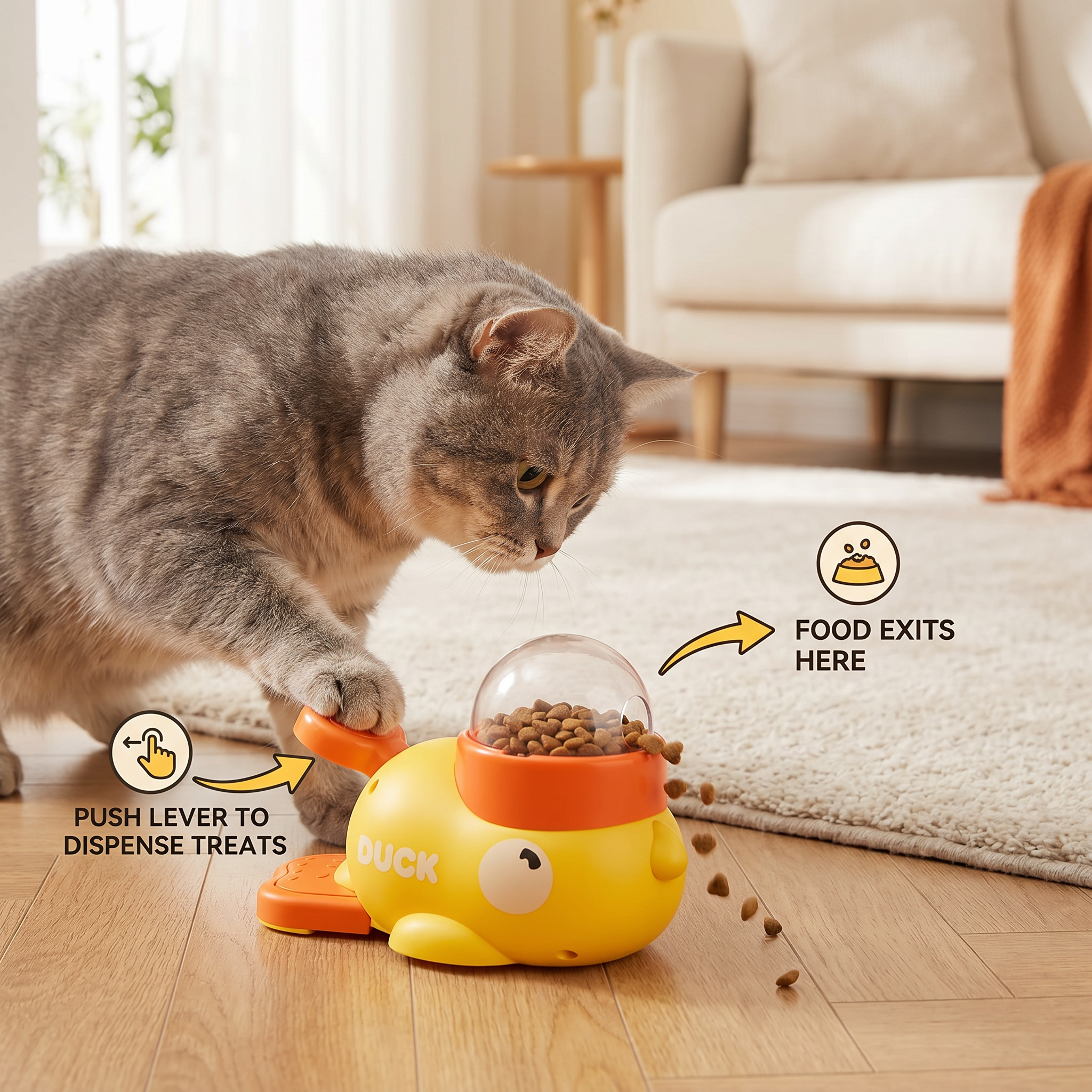 Interactive Game Food Dispenser for Cats